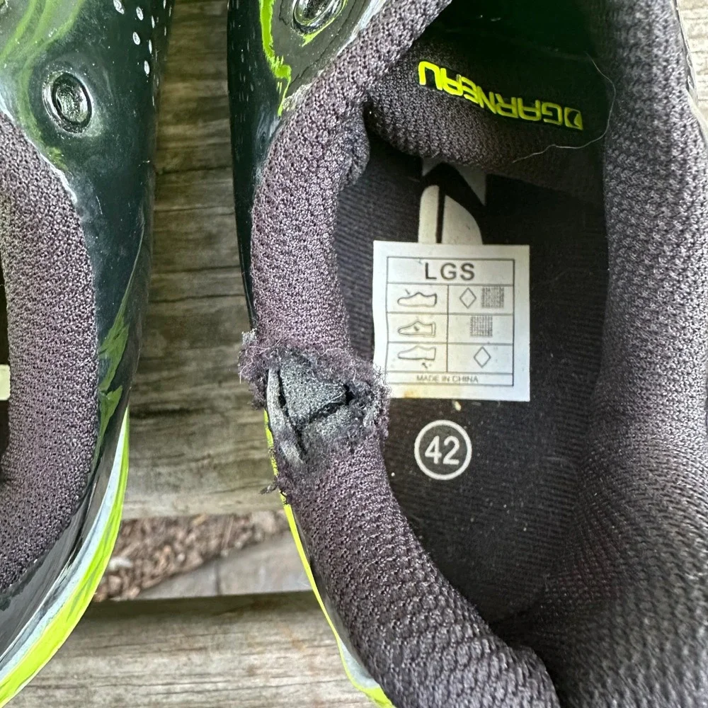 Louis Garneau LGS Cycling Shoes Black & Neon Yellow Road Bike EU 42/43‎ US Sz 9